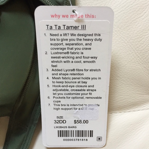 NWT LULULEMON TA TA TAMER III BARRACKS GREEN 32 DD - Picture 4 of 7